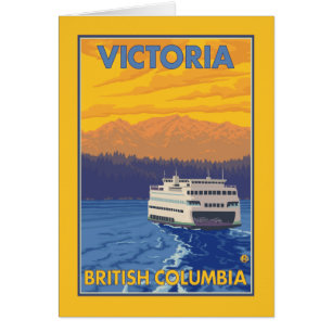 Ferry y montañas - Victoria, BC Canadá