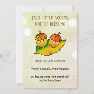 Festejo de Gemelos Otoño Hermoso Invitación para B