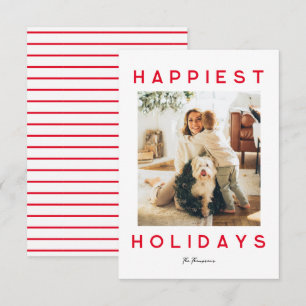 Festejos más felices tarjeta de foto Minimalista -