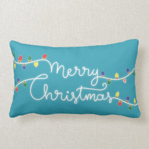 Festible almohada turquesa navideña