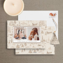 12 días de vacaciones de Navidades tarjeta multifo