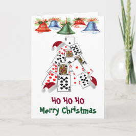 Festiva 1 jugador de póker a otra tarjeta de Navidades de