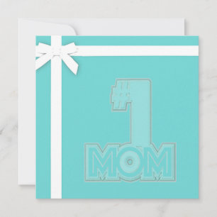Festiva #1 MAMÁ - Tarjeta elegante de Día de la Madre azul
