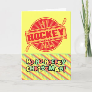 Festiva #1 Tarjeta de Navidades de hockey para mamás