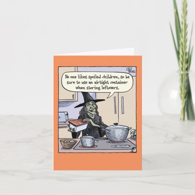 Festiva 1 Tarjeta divertida de Halloween - Niños malcriado (Anverso)