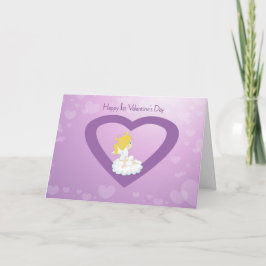 Festiva 1r Tarjeta del ángel del el día de San Valentín