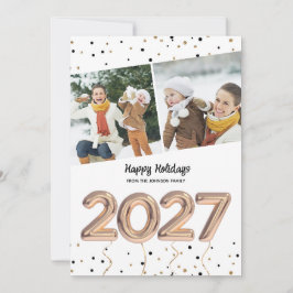 Festiva 2027 Feliz Tarjeta de Fotos con Globos de Oro y Co