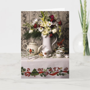 Festiva 2209 Tarjeta de Navidades Floral de Fiebre Fija Te