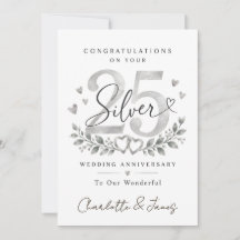 25º Aniversario de Boda | Tarjeta de Aniversario d