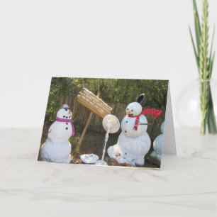 Festiva 2 Snowmen de fusión - Tarjeta de Navidades diverti