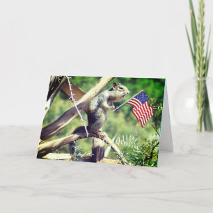Festiva "¡4 de julio!" Tarjeta de vacaciones Patriotic Squ