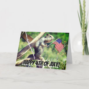 Festiva "¡4 de julio!" Tarjeta de vacaciones Patriotic Squ