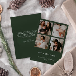 Festiva 4 Foto Minimalista de la tarjeta navideña Merry