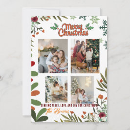 Festiva 4 Tarjeta de vacaciones verde Collage de fotos Fel