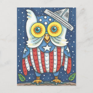 Festiva 4to Del BÚHO AMERICANO de JULIO, PÁJARO, POSTAL