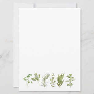 Festiva 6 HIERBAS FRESAS 6.5x8.75 Tarjeta Plana en Blanco