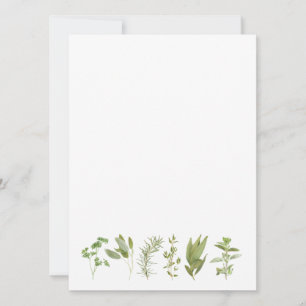Festiva 6 HIERBAS FRESAS Tarjeta plana en blanco 5.5x7.5