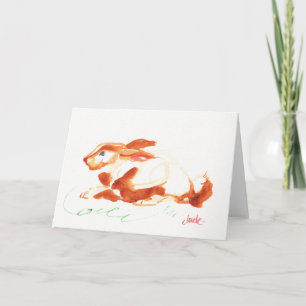 Festiva 7" x 5" tarjeta de felicitación del conejito,