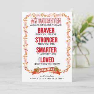 Festiva A mi hija tarjeta de Personalizado Inspiradora