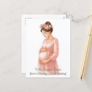 Festiva A mi Reina embarazada - Elegante postal de vacacio