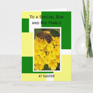 Festiva Abeja feliz de la tarjeta del hijo y de la nuera