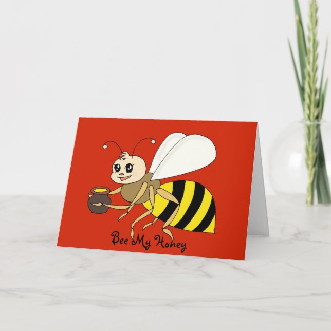 Festiva Abeja mi tarjeta del el día de San Valentín de la (Anverso)