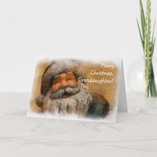 Festiva Abuela navideña feliz, tarjeta de Papá Noel
