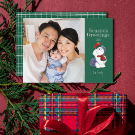 Festiva Acogedora tarjeta de visita de Sheepdog de tempora