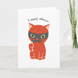 Festiva Admiro Secretamente La Tarjeta De Saludo De Gato D