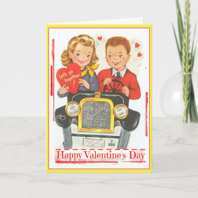 Festiva Adolescentes retros de la tarjeta del día de San (Anverso)