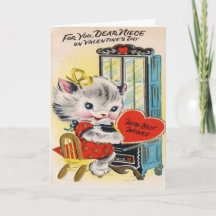 Adorable tarjeta de El día de San Valentín Vintage