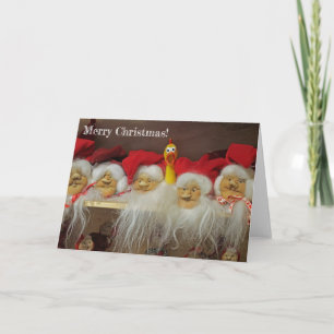 Festiva ¡Adorables Navidades de pollo con tarjeta de felic