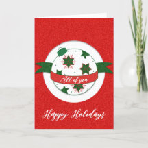 Adornos Felices Fiestas Para todos Tarjeta de Feli