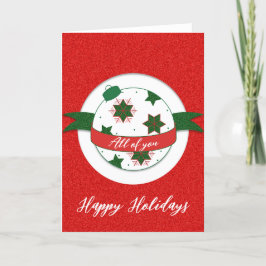 Festiva Adornos Felices Fiestas Para todos Tarjeta de Feli