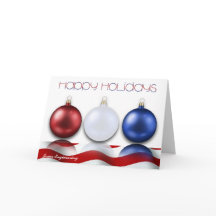 Adornos Patrióticos y Tarjeta de Felices Fiestas c