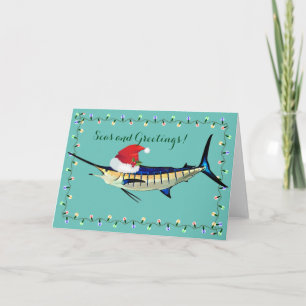 Festiva Aguja con la tarjeta del día de fiesta del gorra