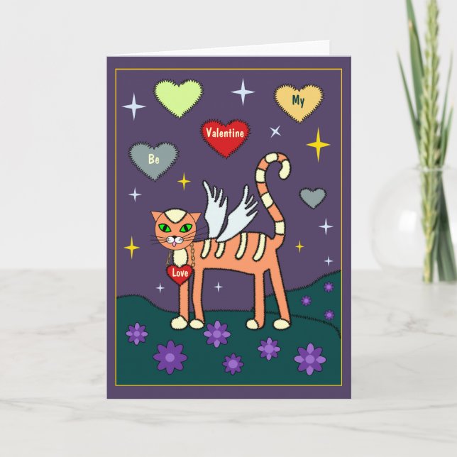 Festiva Ala Kitty con tarjeta Personalizado del corazón (Anverso)