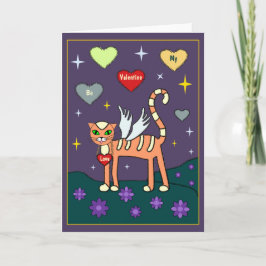 Festiva Ala Kitty con tarjeta Personalizado del corazón