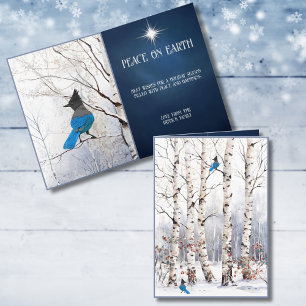 Festiva Álamos temblones de invierno con tarjeta de Navida