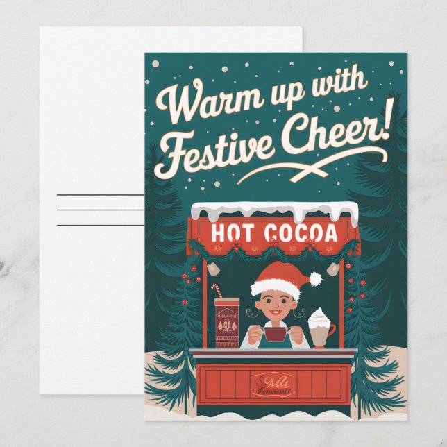 Festiva Alegre festivo - Tarjeta de Navidades (Anverso / Reverso)