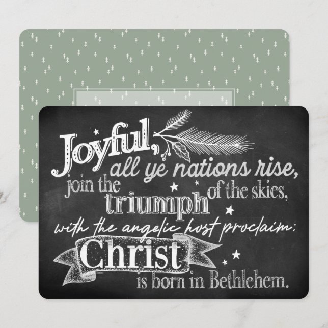 Festiva Alegre | Tarjeta de vacaciones plana para tipograf (Anverso / Reverso)