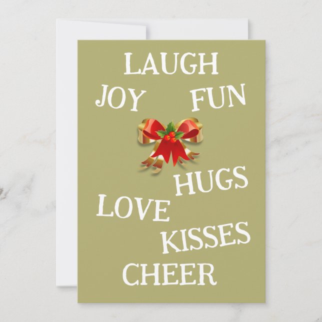 Festiva Alegría de la tarjeta de vacaciones plana de los N (Anverso)