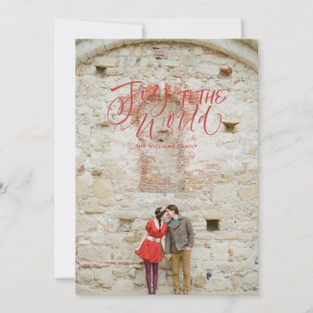 Festiva Alegría por la tarjeta de fotos de feriado familia (Anverso)