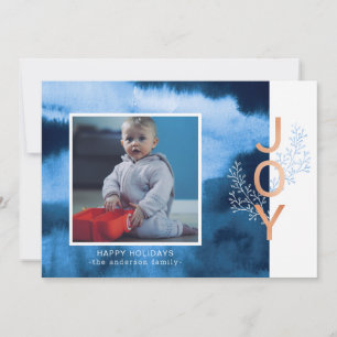 Festiva Alegría Tarjeta fotográfica Blue Watercolor Wash