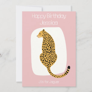 Festiva Alfabeto J de la tarjeta de cumpleaños para el tem