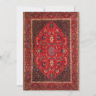 Festiva Alfombra roja persa de la tarjeta de vacaciones pl