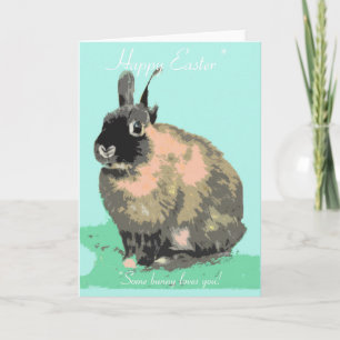 Festiva Algún conejito le ama tarjeta de pascua