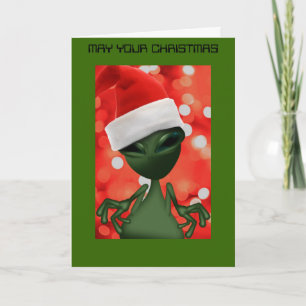 FESTIVA ALIEN SANTA DE ESTA TARJETA MUNDIAL DE NAVIDADES