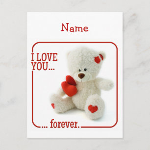 Festiva Amar la postal de Teddy Valentine personalizado