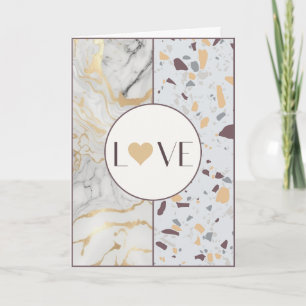 Festiva Amar Terrazzo-Marble con tarjeta plegada de corazó